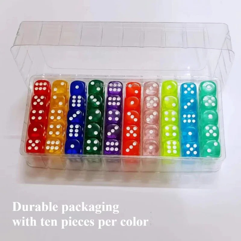 Board Game Digital - 100 Parça Renkli 14mm Akrilik Zarlar