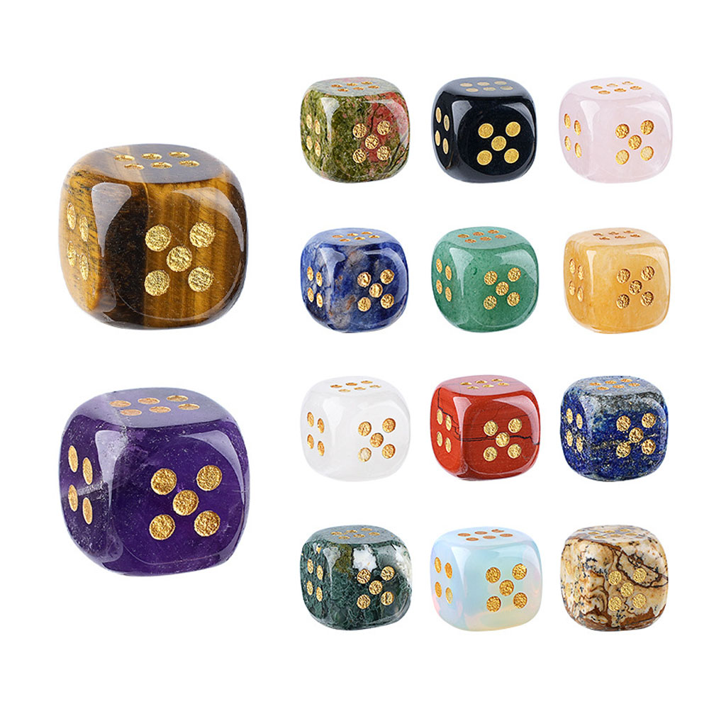 Board Game Loop - 1 adet Doğal Taş Kristal Zar